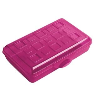 Sterilite pink plastic container rectangle box